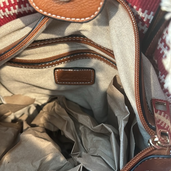 Clarks fringe striped leather and canvas tote - Picture 7 of 14